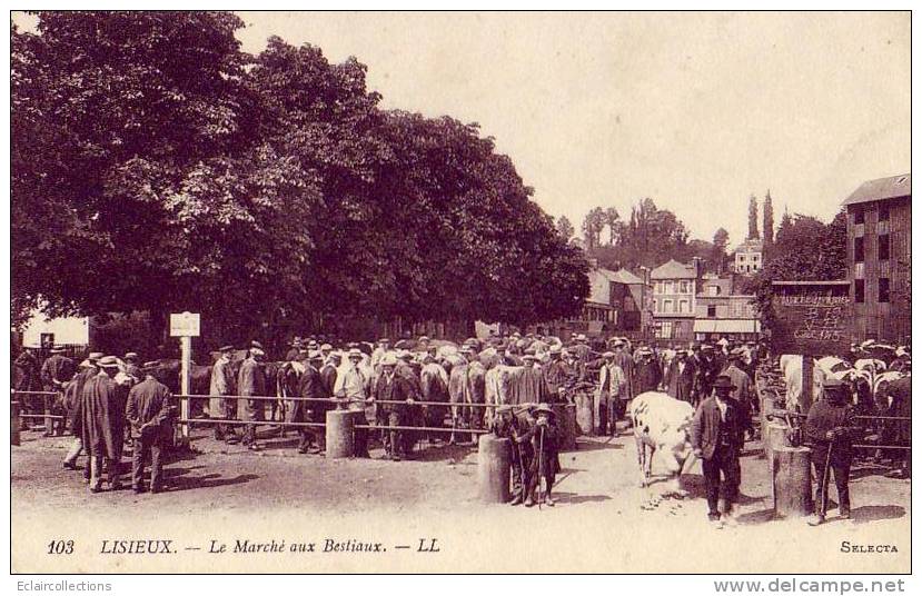 Calvados..14.. Lisieux....1 Carte ...Le Marché Aux Bestiaux - Lisieux