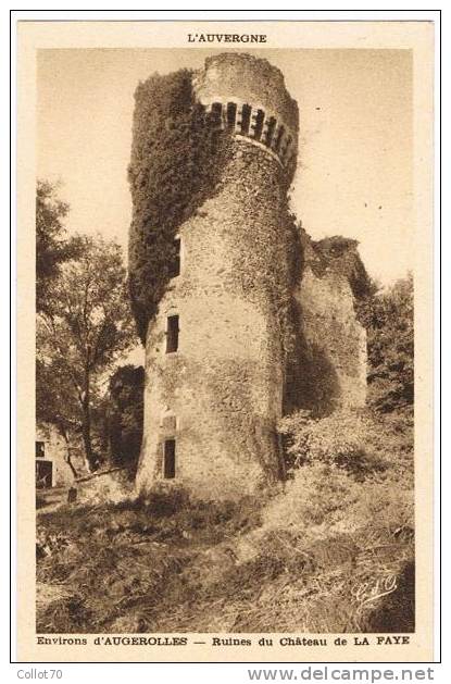 Environs D´AUGEROLLES. Ruines Du Château De La Faye. - Autres & Non Classés