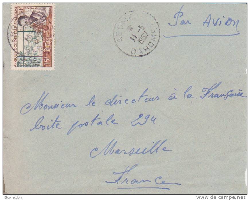 ABOMEY - DAHOMEY - 1957 - COLONIES FRANCAISES - LETTRE - MARCOPHILIE - Lettres & Documents