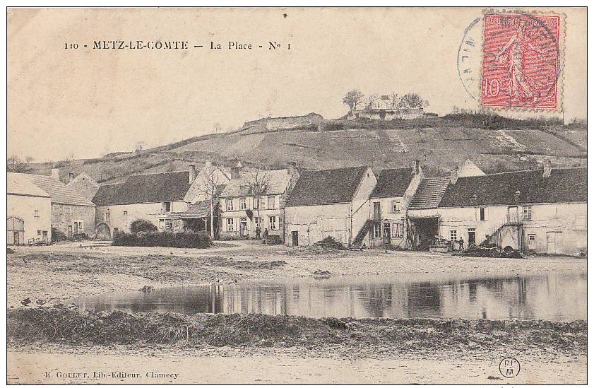 58 METZ Le COMTE  Maisons Du VILLAGE  La Place  ( N° 1 )  Et La MARE En 1906 - Autres & Non Classés