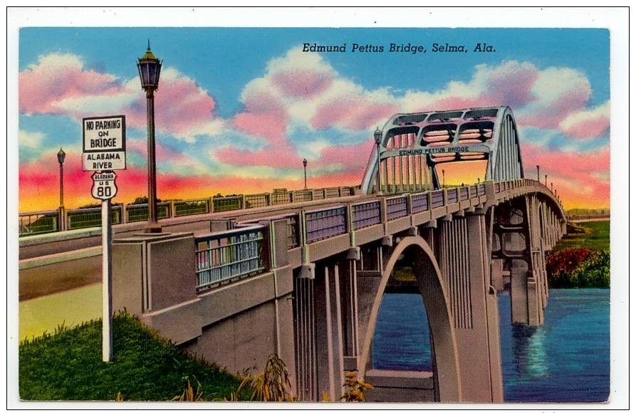 Vintage Postcard, Edmund Pettus Bridge, Selma, Alabama (ref.# 2485a) - Autres & Non Classés