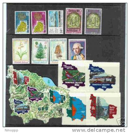 Norfolk Island-1974 Year ASC 152-164  ,13 Stamps + 1MS  MNH - Norfolk Island