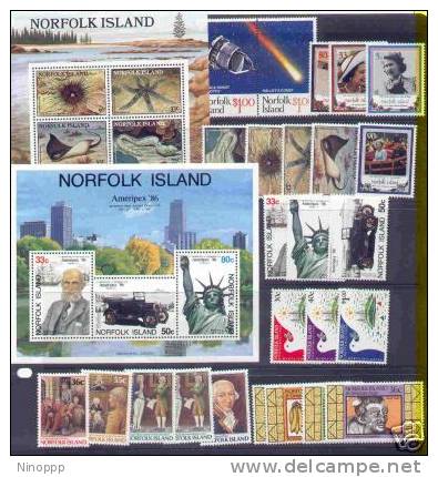 Norfolk Island- 1986 Year ASC 374-397 ,25 Stamps + 2 MS, MNH - Norfolk Island