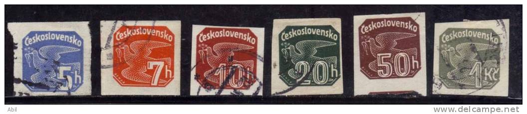 Tchécoslovaquie 1937 N°Y.T. :  JO 18,18,21,23,24, Et  25 Obl. - Zeitungsmarken