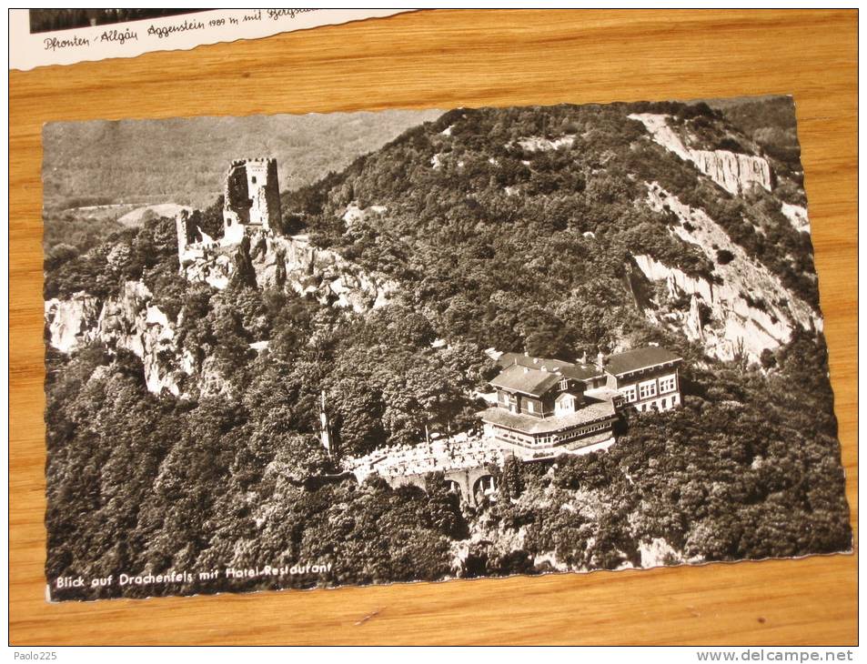 BLICK AUF DRACHENFELS MIT HOTEL RESTAURANT  1961 BN VG           QUI ENTRATE! - Drachenfels