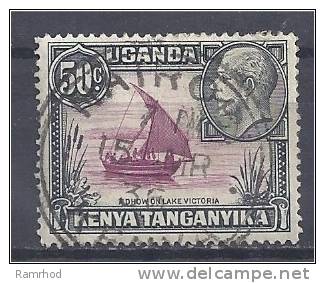 KUT 1935 King George V -  Dhow On Lake Victoria - 50c. Purple And Black FU - Kenya, Uganda & Tanganyika