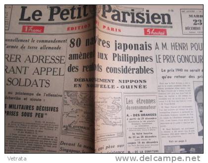 Le Petit Parisien N° 23627 Du 23/12/1941 : Appel Du Fuhrer à Ses Soldats - Pourrat, Prix Goncourt - Le Petit Parisien