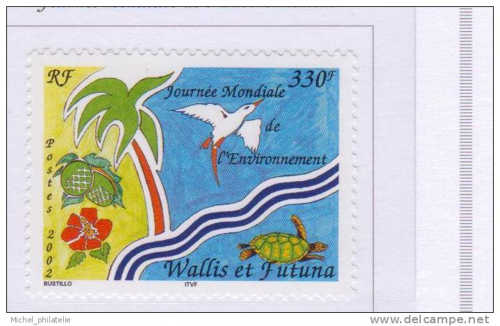 Wallis Et Futuna N° 570** Neuf Sans Charniere Composition: Tortue, Oiseau - Unused Stamps