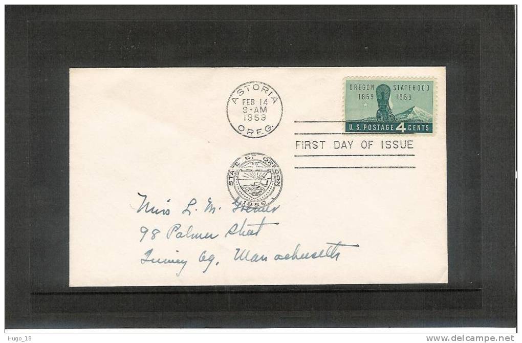 FDC  U.S.A  1959  State Of OREGON - 1941-1950