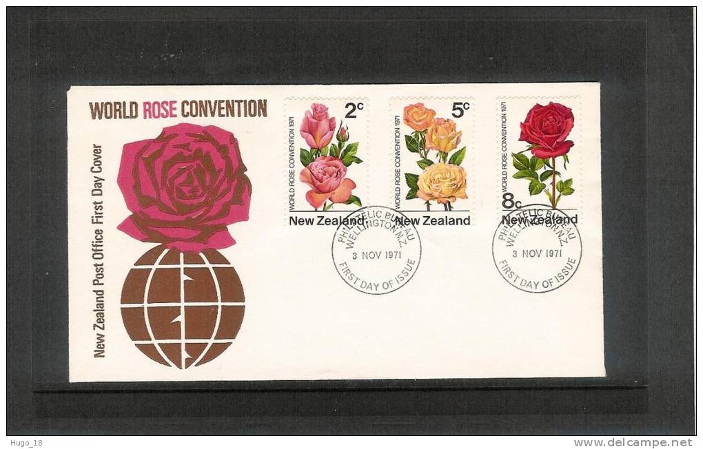 FDC  New Zealand 1971  World Rose Convention - FDC