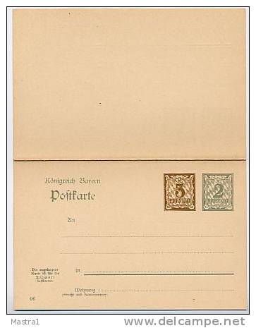 BAYERN P78/04 Antwort-Postkarte 1906  Kat. 4,00 € - Postal  Stationery
