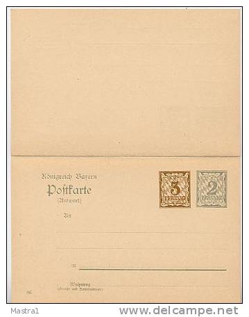 BAYERN P78/04 Antwort-Postkarte 1906  Kat. 4,00 € - Postal  Stationery