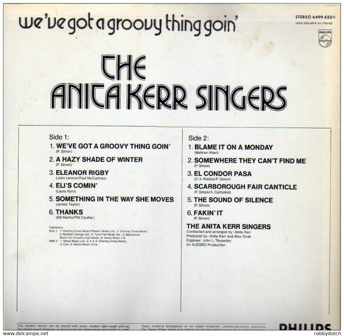 * LP *  ANITA KERR SINGERS - WE'VE GOT A GROOVY THING GOIN' (Holland 1971.) (7 Paul Simon Covers) - Andere - Engelstalig