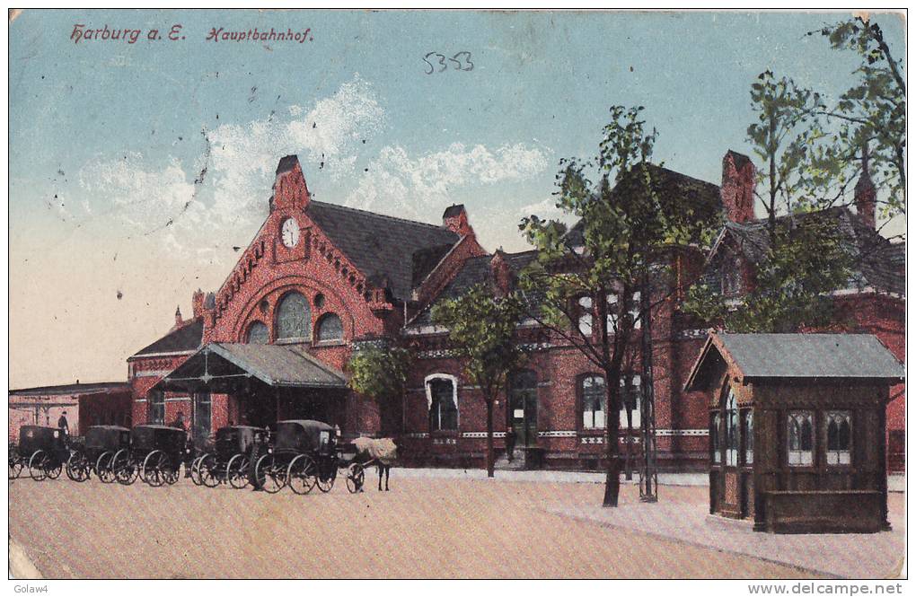 5353# HARBURG A. E. HAUPTBAHNHOF HAMBURG ESSE HAMBOURG 1913 GARE PRINCIPALE - Harburg