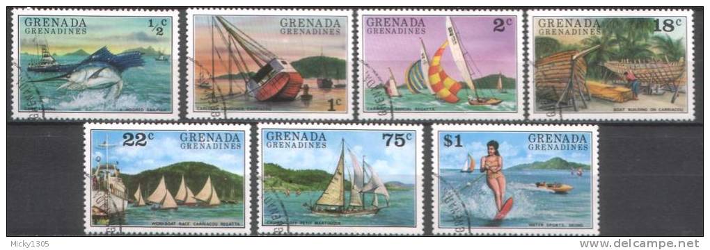 Grenada / Grenadines - Mi-Nr 157/163 Gestempelt / Used (p070) - Ski Nautique