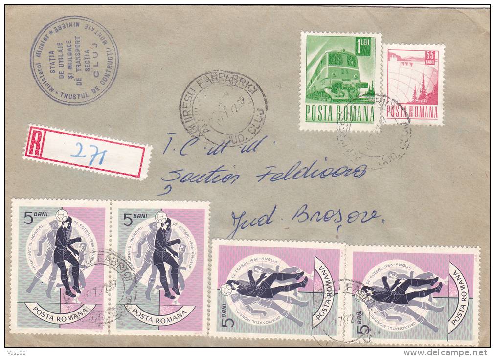 FOOTBALL 1966 STAMPS IN PAIR ON COVER SENT TO MAIL ROMANIA. - 1966 – Angleterre