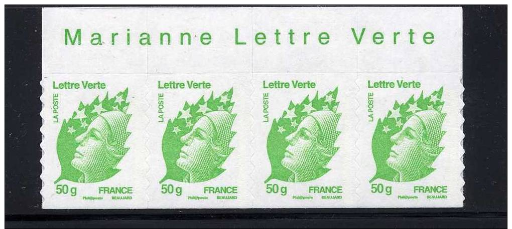 Y&T N°..... -  ANNÉE 2011 - LETTRE VERTE  50g  MARIANNE DE BEAUJARD - Haut De Feuille -  ADHÉSIF - 2008-2013 Marianne De Beaujard