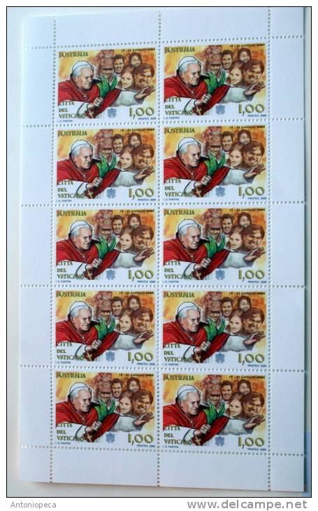 VATICAN 2009 - POPE JOURNEYS -3 SHEETS OF 10 MNH** - Blocchi E Foglietti