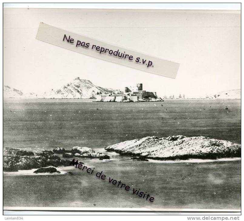 -  MARSEILLE - Photo, - Les Iles Du Château D'if, Vers 1880,  Navire A Voiles Au Loin, Splendide, TBE. - Other & Unclassified