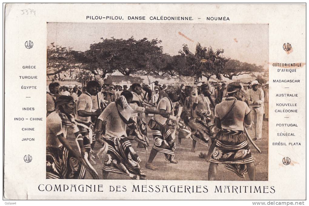 5374# NOUVELLE CALEDONIE PILOU PILOU DANSE CALEDONIENNE NOUMEA COMPAGNIE MESSAGERIES MARITIMES - New Caledonia