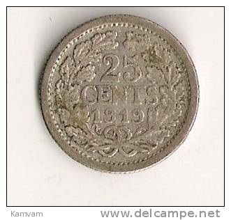 Nederland 25 Cents 1919  Mooi - 25 Centavos