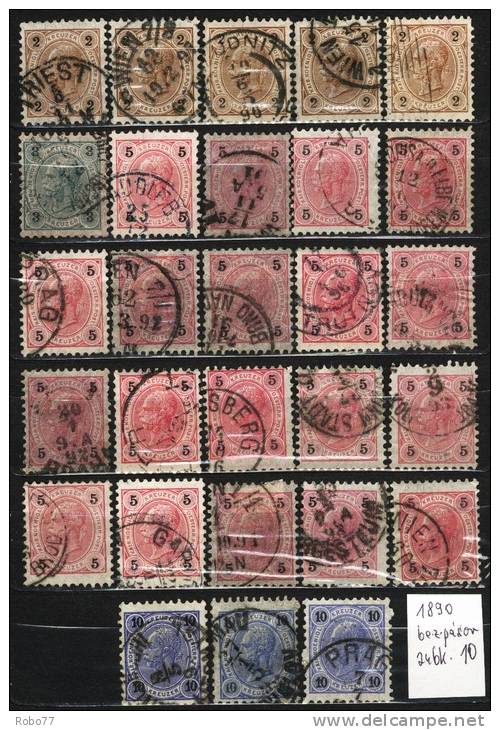 1890 Austria Used Stamps.  (G10a096) - Segnatasse