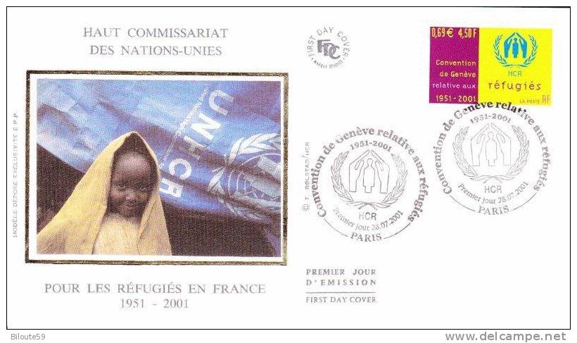 Convention De Genève Réfugiés - Oblitération 28/07/2001 Paris (D 10) - 2000-2009
