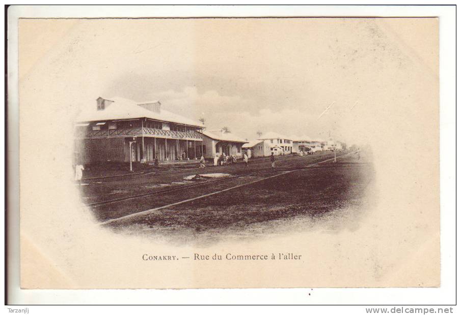 CPA Précurseur De Conakry (Guinée): Rue Du Commerce à L'aller - Guinea