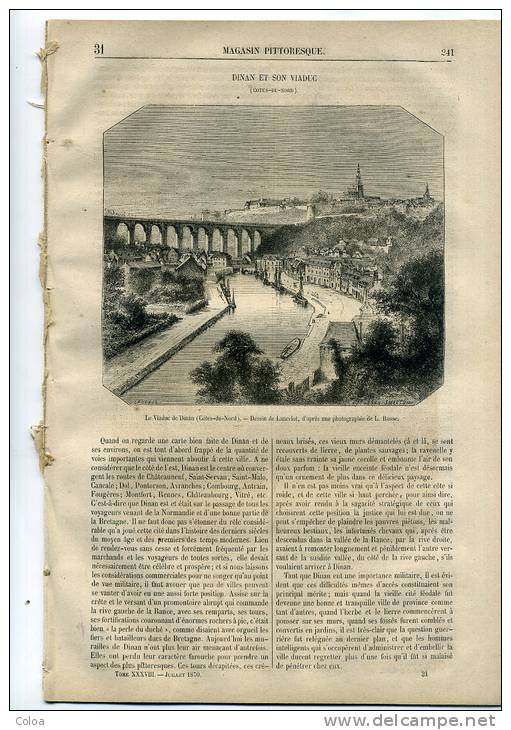 Dinan Et Son Viaduc 1870 - Zeitschriften - Vor 1900