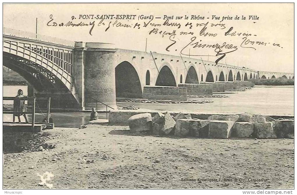 CPA 30 - Pont Saint Esprit - Pont Sur Le Rhône - Vue Prise De La Ville - Pont-Saint-Esprit