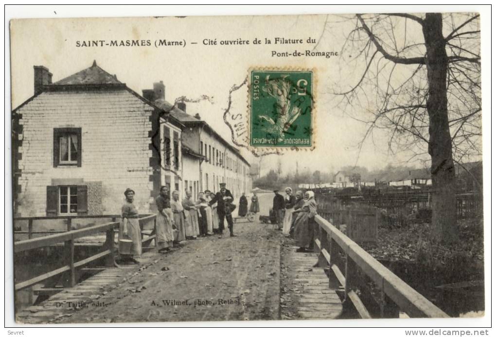 ST-MASMES -Cité Ouvrières De La Filature Du Pont De Romagne. Belle Animation. - Sonstige & Ohne Zuordnung