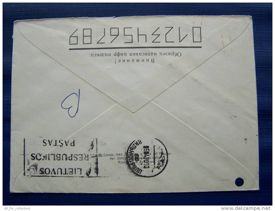 USSR, Postal Used Cover Sent From Russia Moscow To Lithuania Vilnius, Flowers, - Storia Postale