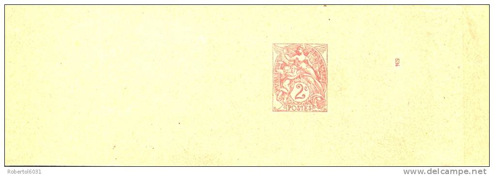 France 1901 Postal Stationery Wrapper Liberty, Equality, Fraternity 2 C. New - Streifbänder