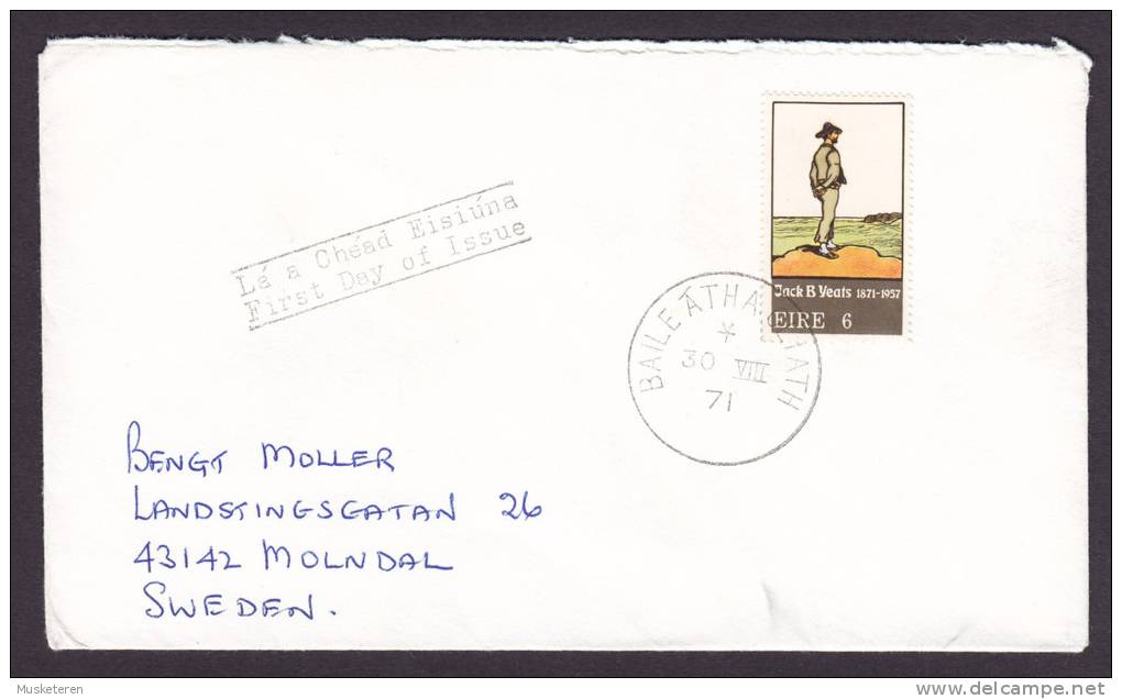 Ireland 1971 FDC Cover Zeitgenössische Kunst Von Jack B. Yeats - FDC