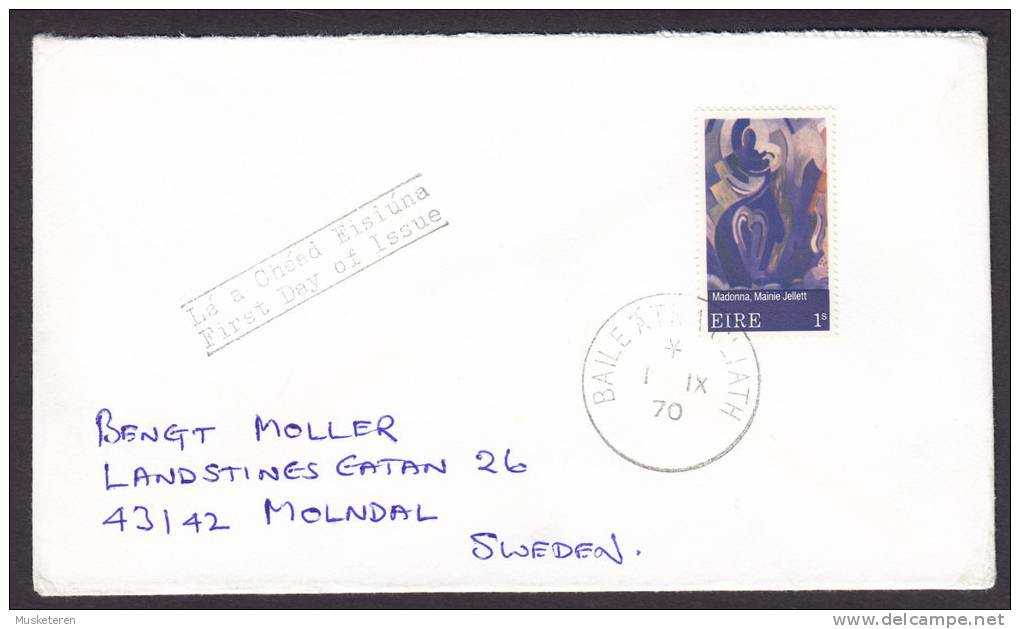 Ireland 1970 FDC Cover Zeitgenössische Kunst "Madonna Von Irland" Von Mainie Jellett - FDC