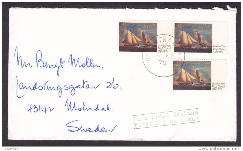 Ireland 1970 FDC Cover Royal Cork Yacht Club Gemälde Von Peter Monamy - FDC