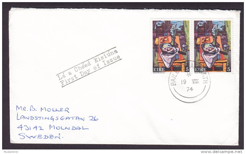 Ireland 1974 FDC Cover Zeitgenössische Kunst Nora Mc Guinness : Küchentisch - FDC