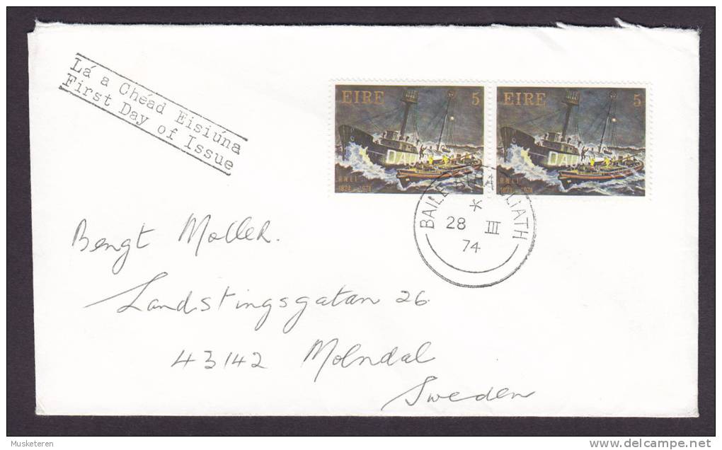 Ireland 1974 FDC Cover Königliche Nationale Lebensrettungsgesellschaf T Gemäldevon Bernard Gribble - FDC