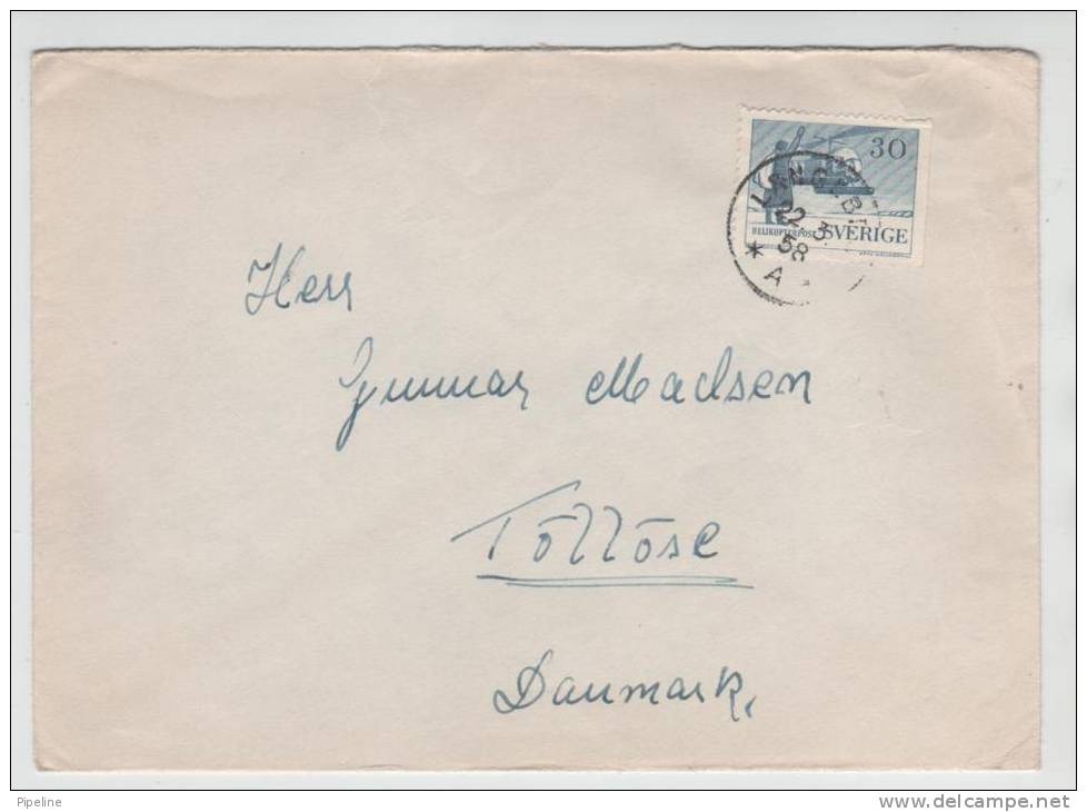 Sweden Single Stamped Cover Sent To Denmark Långebro 22-3-1952 - Brieven En Documenten