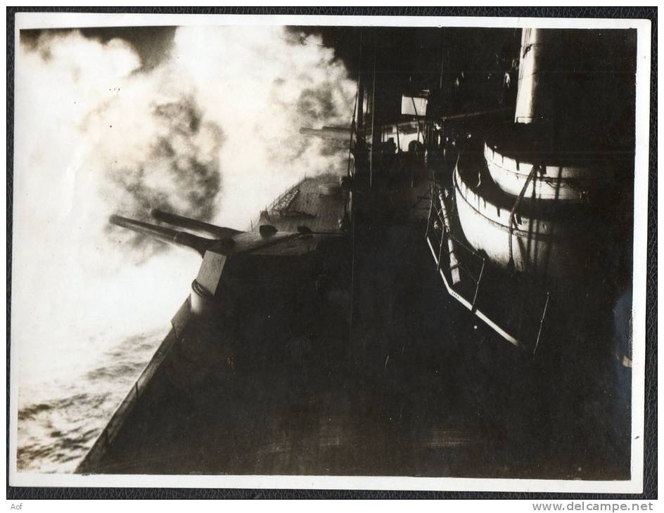 M677 British Navy HMS Hercules Canon 1917 - British Picture Grande Photo - Guerra, Militari