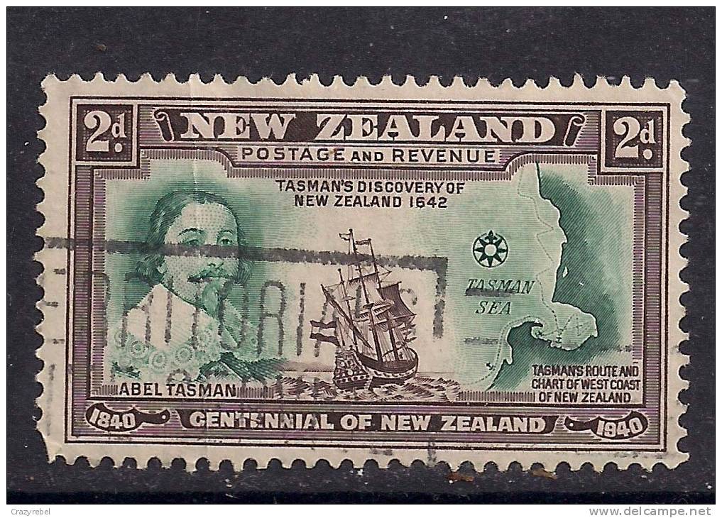 NEW ZEALAND 1940 KGV1 2d USED STAMP CENTENARY PROCLAMATION SG 616.(C155 ) - Oblitérés