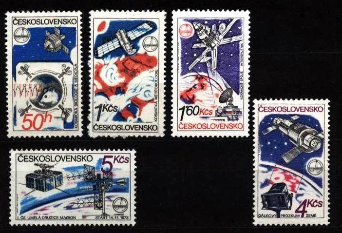 CS 1980 Mi 2558-62 Yt 2396-2390 ** Intercosmos - Unused Stamps