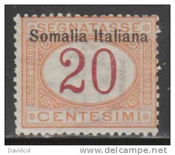 Q652.-.SOMALIA .-. 1909 .-. Scott # : J14  MVLH .-. POSTAGE DUE .-.  Cat US $ 20.00 - Somalie