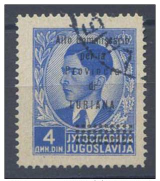 1941 JUGOSLAVIA 4 D. ALTO COMMISSARIATO PER LA PROVINCIA DI LUBIANA USATO OTTIMA QUALITÀ SOVRASTAMPA NON GARANTITA (F737 - Lubiana