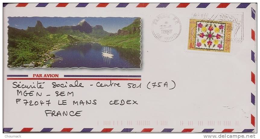 LETTRE POLYNESIE FRANCAISE Oblitération Tahiti Papeete 1997 - Gebraucht