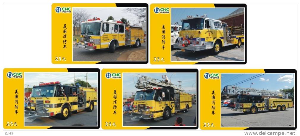 A04368 China Phone Cards Fire Engine 40pcs - Pompiers