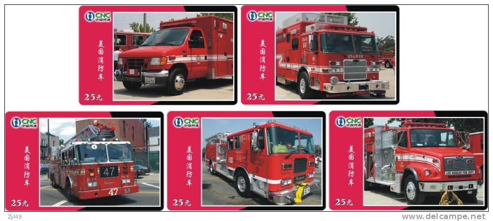 A04368 China Phone Cards Fire Engine 40pcs - Firemen