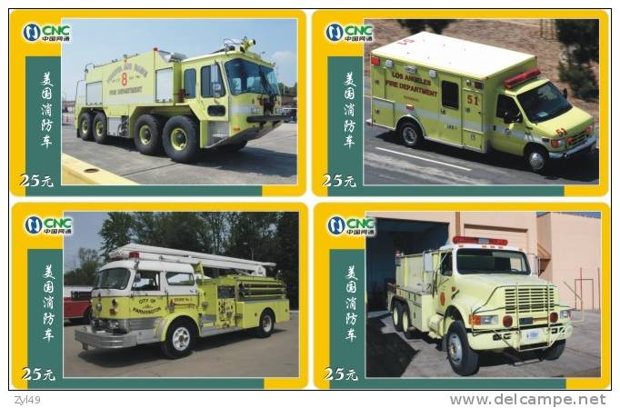 A04369 China Phone Cards Fire Engine 80pcs - Firemen