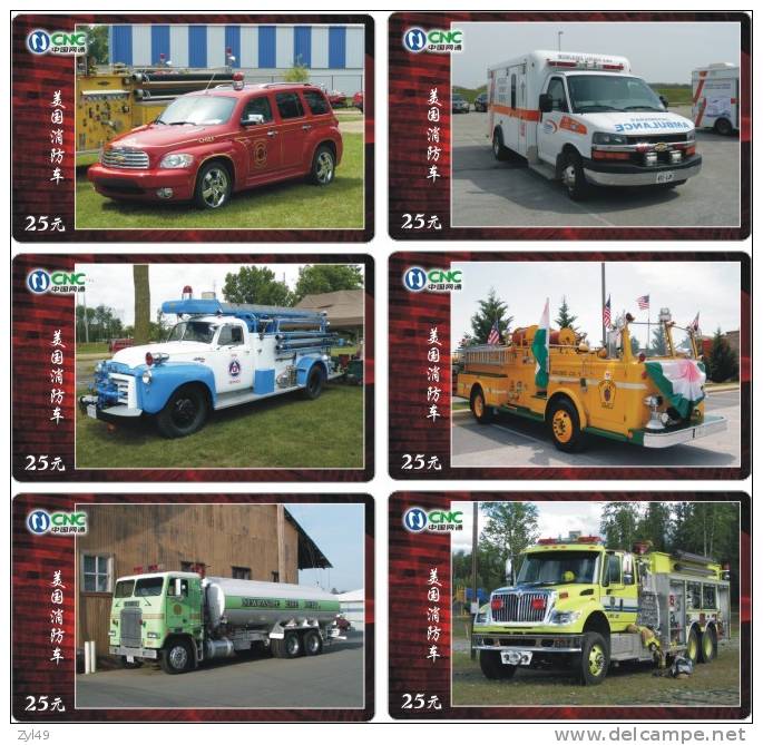 A04369 China Phone Cards Fire Engine 80pcs - Firemen