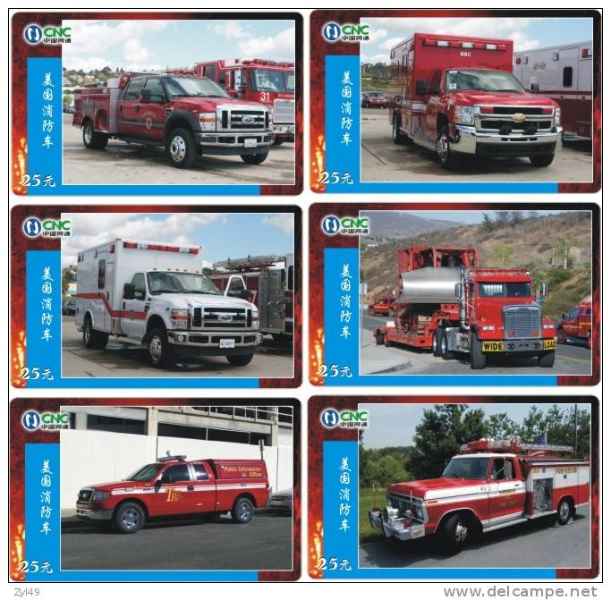 A04369 China Phone Cards Fire Engine 80pcs - Pompiers